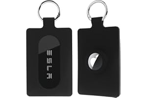AIFRYMNE Airtag Key Card Holder for Tesla, Key Fob Cover for Tesla Model 3/Y/X/S, GPS Locator Tracker Keyring, Anti-Lost, Scratch-Resistant Key Fob Cover, Durable Plastic, Bluetooth Connectivity, Black
