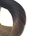 Sunny 14inch Sew in Human Hair Extensions Natural Black to Chocolate Brown Ombre human hair extensions bundles Remy Human Hair One Bundle 100G