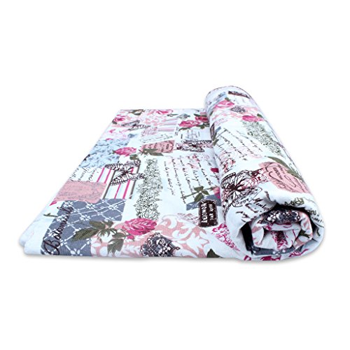 Edealing 1 Meter NEUE Weinlese-Chic Französisch Rose Schmetterling Baumwollleinengewebe RETRO Crafts - 2