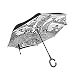 Produktbild bennigiry Crusoe Set Sail Double Layer seitenverkehrt Regenschirme Rückseite Faltbarer Regenschirm von, winddicht UV-Schutz Big gerade Regenschirm für Auto Regen Outdoor mit C-förmigem Henkel