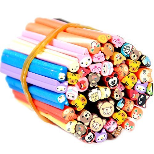 Fashion Gallery 50pcs 3D Nail Art Fimo Canes Sticker Decoration Animal