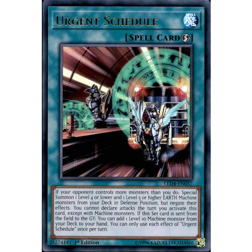 YuGiOh LED4-EN037 1st Ed Urgent Schedule Ultra Rare Card - ( Legendary Duelists Sisters of the Rose Single Card )