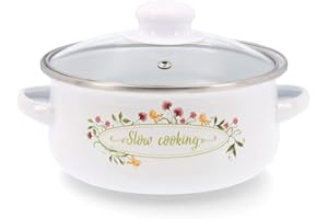 Quid 4960506 Kochtopf 18 cm emaillierter Stahl Speicher QD, Edelstahl, bunt