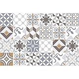 24 Stickers adhésifs carrelages | Sticker Autocollant Carrelage - Mosaïque carrelage mural salle de bain et cuisine | Carrelage adhésif - traditionnels beige  - 10 x 10 cm - 24 pièces