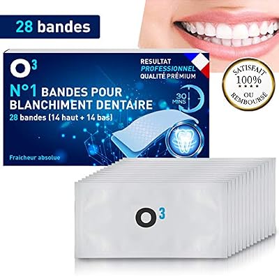 O³ Bandes de Blanchiment dentaire | Blanchissement dentaire | 28 Bandes solution dents blanche