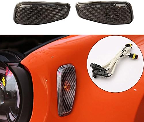 Smoked Side Marker Lights Kit with LED Lamps Turn Signal Bulbs