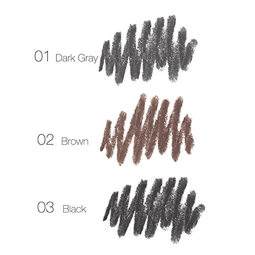 ROPALIA Wasserdichte Augenbraue Eyeliner Augenbrauenstift Bleistift Kosmetik mit Pinsel 3 Farben - 3