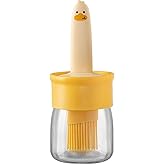 Fresnillo Oil Dispenser Bottle with Silicone Brush 200ML - Leakproof Transparent Plastic Jar for Cooking, Baking, BBQ | Versa