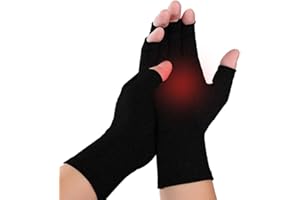 NuCamper Gants de Compression Gants Arthrose pour Demmes et Hommes Respirants et de Soutien Sans Doigts Gants Soulage les Arthrite, Tendinite, Entorse, Syndrome de Canal