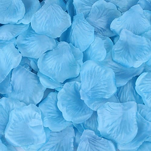 HCSTAR 1200pcs Silk Rose Petals Wedding Confetti Party Flower Favors Bridal Decoration, Lake Blue