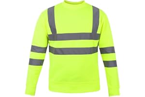 LIZZIE JACOBS Hi-Viz Fleece-Pullover mit Rundhalsausschnitt, hohe Sichtbarkeit, Sicherheit, Arbeit, super weich, warm, kuschelig, Fleece-Oberteile