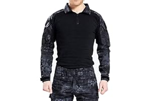 ATAIRSOFT Hommes BDU Tournage Combat Camo Chemise à Manches Longues avec Coudières pour Tactique Militaire Armée Airsoft Paintball