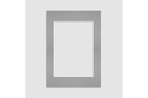 Alison Kingsgate 10x8 Silver Picture Mounts for 8x6 Aperture – Precision Cut Cardboard Photo Mounts – Ideal for Posters, Prints & Certificates – Multiple Sizes & Colours Available