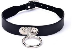 BONDAGERIE® Collarino Choker con anellino schiava guinzaglio, regolabile, per donna uomo