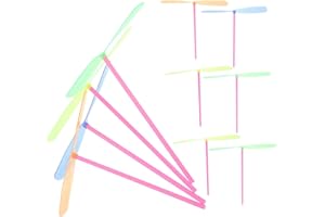 BESTonZON Flying Dragonfly Toys: 40PCS Hand Rub Propeller Flying Helicopter, Plastic Dragonfly Helicopter Set Outside Toys for 5 to 8 Aged Kids Summer Outside Yard Activities Random Color