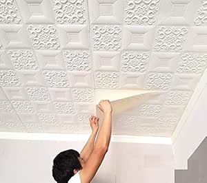Buy Nasmodo 3d Pe Foam Adhesive Wall Sticker Ceiling Tiles Panel
