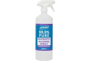 Lucemill 99.9% Isopropyl Alcohol | 1 litre | Super Strength IPA Surface Sanitiser | 99.9% Isopropyl Alcohol | Clear Liquid | Comes with Trigger Spray
