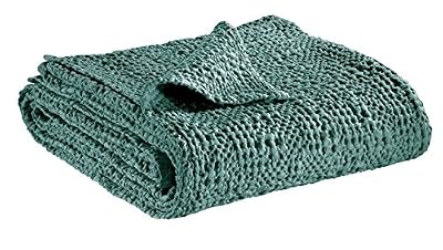 Vivaraise Plaid Kaya Vert de Gris Coton/Lin 140x200