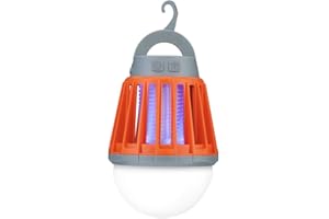 HAPOPFAN Lampa odstraszająca komary Latarnia kempingowa i Bug Zapper, przenośna wodoodporna latarnia przeciw komarom IPX6, wysuwany hak, ładowalna latarnia LED i latarka, sprzęt i akcesoria kempingowe