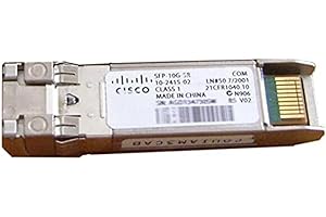 Cisco Módulo SFP Cisco 10GBASE-SR S-Class para implementaciones de 10 Gigabit Ethernet, Intercambiable en Caliente, garantía estándar de 5 años (SFP-10G-SR-S=)
