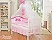 NEW & BEAUTIFUL LARGE WHITE CANOPY / MOSQUITO NET / DRAPE WITH decorative BOW & STARS + HOLDER TO FIT BABY COT OR COT BED (WHITE & HOT PINK)