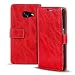 Produktbild Samsung Galaxy A3 2017 (A320 F) Bookstyle Hülle,Conie Mobile Handytasche Wallet Tasche PU Leder Schutzhülle Klapptasche, Kartenfächer, Book Case in Rot