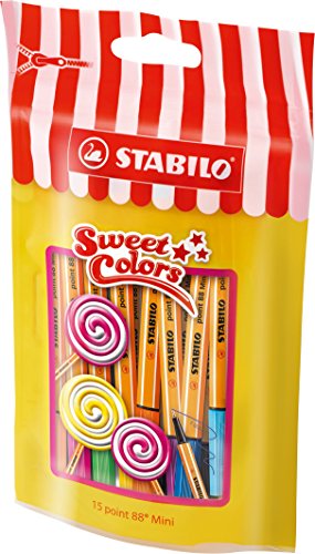 Stabilo point 88 Sweet Colors Fineliner Mini (mit 15 verschiedenen Farben, im wiederverschließbaren Beutel) 15er Pack - 2