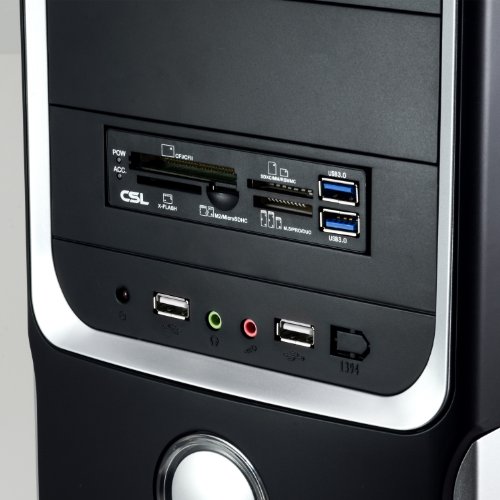 CSL - Cardreader Lector de Tarjetas All in One Super Speed 3 5    2 x USB 3 0   Panel multifunci  n en Negro   SD SDHC   Mini SDHC Micro SDHC USB   XD CF MD