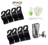 FÁCIL INSTALACIÓN: con forma de curva para colgar fácilmente, puede sostener su bolso, bolsos de mano, bolsas de compras, botellas de agua, ropa y más, libere sus manos durante el viaje. También es fácil para ti buscar cosas cuando sea necesario, ayuda a mantener las cosas organizadas en tu automóvil. El diseño medio abierto especial le permite instalar estos ganchos fácilmente, sin necesidad de quitar los reposacabezas.