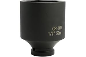 Flewdart llave vaso 50mm 1/2" 6 caras, llave vaso 50 mm 1/2, ​Longitud 78 mm​​, acero de cromo y molibdeno, CR - MO(50mm)