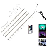 abelle flexibele USB tira LED RGB 4 x 50 cm TV Computer Fondo 5050 SMD tira luz LED 2 m LED Strip con IR Mando a distancia de 44 teclas
