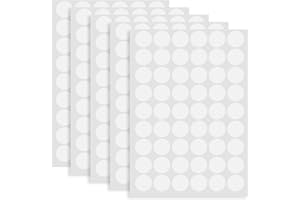 ZHENGYYUU 5 Sheets/270 Pcs Self-adhesive Screw Caps Covers, White Screw Hole Cap Covers Stickers, 21mm/0.83in Furniture Screw Holes Cover Caps Stickers Dust-proof for Wood Shelf Cabinet