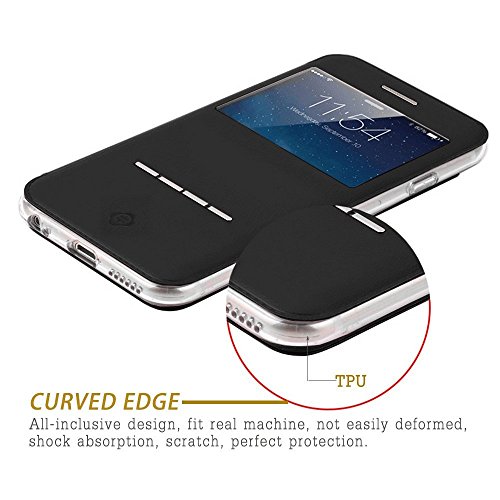 iPhone 6 Plus/6S Plus window case, TOTU Touch Series Folio Flip PU Leather Smart View Window Case Cover with Kickstand and [Metal Sensor] for Apple iPhone 6 Plus / iPhone 6S Plus 5.5 inch