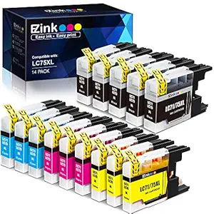 E-Z Ink Compatible Ink Cartridge Replacement for Brother LC-75 XL High Yield (5 Black 3 Cyan 3 Magenta 3 Yellow) -14 Pack