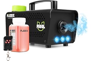 Fuzzix F503L Party Smoke Machine with Built-in RGB LED Lights, Wireless Remote Control and 250ml Fluid for Fog Mist Effects