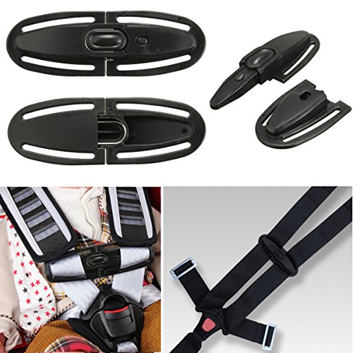 AUDEW 2 x Car Safety Seat Strap Belt Lock Buckle Latch Clip Harness Baby Kid Child Chest