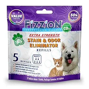 Pet Stain and Odor Extra Strength Eliminator by Fizzion - Removes Pet Urine and Feces Safely With The Professional Cleaning Power of CO2 (10 Tablets, Extra Strength)