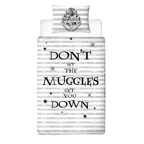 Harry-Potter-Bettbezug-Grau-135-x-200-cm
