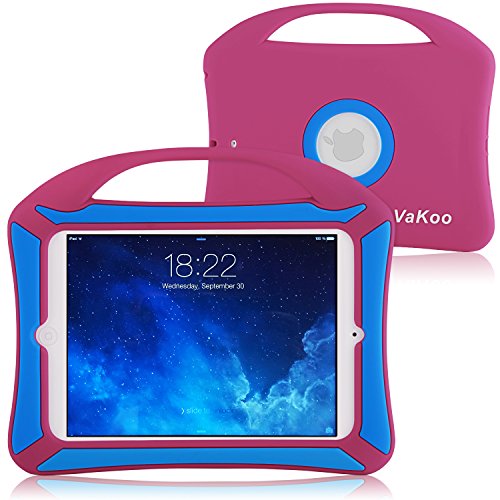 iPad Mini Hülle,Vakoo (Armor Series) Silikon Stoßfest Kinderfreundlich Kinder Schutzhülle Case Etui Tasche mit Handgriff Handle für iPad Mini 3/2/1, Rosa