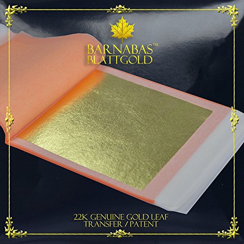 Pan de Oro Auténtico Transferible 22 kt, 85 X 85mm, Librillo de 25 Hojas