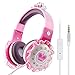Price comparison product image Kids Headphones, VCOM Adjustable Over Ear Stereo Boys Girls Princess Children Earphones Music Gaming Lightweight  Headsets with Volume Limitted for iPhone iPad Smartphones Computers PC Tablet -Pink