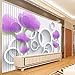 Produktbild Kuamai Benutzerdefinierte Fototapete Papel De Pared 3D Lila Blume Kreis Streifen Wandbild Tapeten Wohnkultur Wohnzimmer Moderne Tapete-250X200Cm