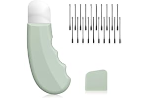 JEYORZY 1 pcs Outil pour Enlever les Points Noirs Et 20 cotons-tiges anti-points noirs, Silicone pour le Nez Grattoir pour Points Noirs Spatule pour le Visage Nettoyage Extracteur de Pores Doux et Sûr