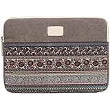 14 Zoll Laptophülle, Bohème Stil Canvas-Gewebe Hülle Sleeve Tasche für Laptop / Notebook Computer / MacBook / MacBook Pro / MacBook Air Licht Grau 1