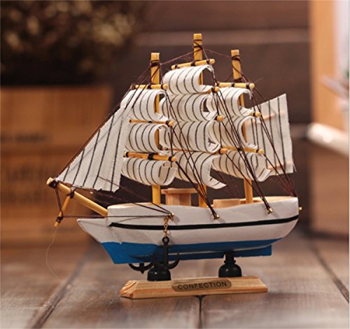 Evilandat Mittelmeer Segeln Modellschiff Segelschiff Geschenk Deko Weihnachten 16cm Zufällige Farbe - 4