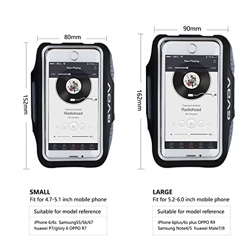 Brazalete Deportivo  GVDV Brazalete Movil Universal 5 2  - 6 0  Con Bolsillo para Llaves  Auriculares y Tarjetas Antideslizante CONTRA Sudor para Paseo  Correr  Gimnasio  Ciclismo