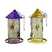 Produktbild DJLOOKK Vogelfutterspender, Metall massiv Zylinder geformt hängenden Vogelkäfig Feeder, Vintage Style künstlerische Handwerk wetterfeste Samenhalter für Outdoor Yard Garten Finch Wildvögel,Two