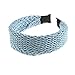 Women Vintage Mesh Glitter Plait Wide Plain Hair Aliceband, Sky Blue