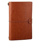Leather Journal, Alohha Tasks Vintage Handmade Refillable Traveler's Notebook Notepad Diary Gift for Men Women Students, Brown