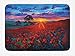 Produktbild Country Bath Mat, Scenery of Poppy Flower Garden on Valley with Horizon and Fairy Clouds at Sunset Paint, Plush Bathroom Decor Mat with Non Slip Backing, Multi,20X31 inch